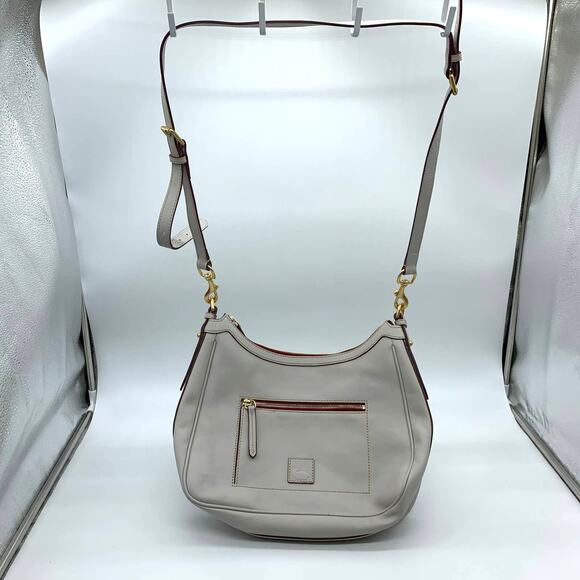 Dooney & Bourke Crossbody Florentine Leather Purse Ecru Large Bags - Picture 1 of 16